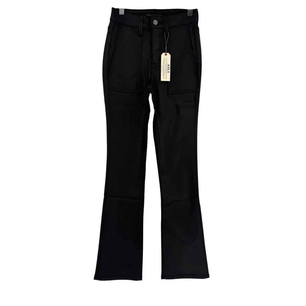 SANCTUARY Jeans Size 30 NEW Black Birdy Semi High Rise Flare Denim